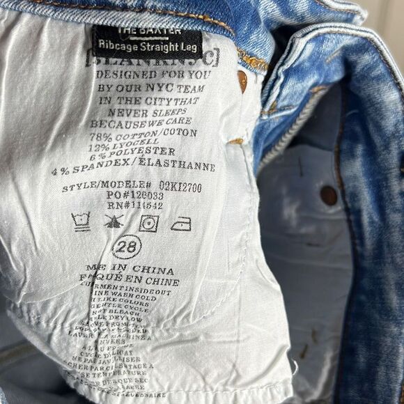 Blank NYC The Baxter Rib Cage Straight Leg Raw Hem Jeans NWT Size 28 - Picture 7 of 8